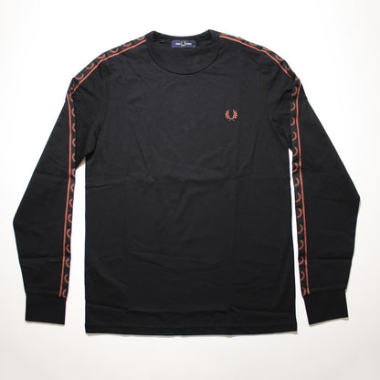 FRED PERRY TAPED LONG SLEEVE TE en color XBLK  (4)