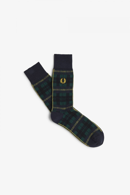 FRED PERRY CHECK SOCK en color NAVY  (1)