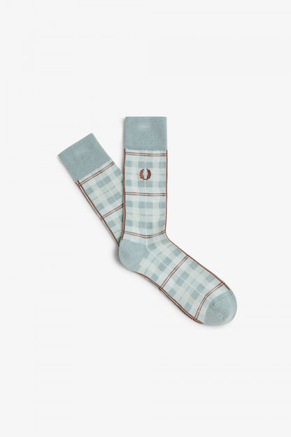 FRED PERRY CHECK SOCK en color XSLVRBL  (1)