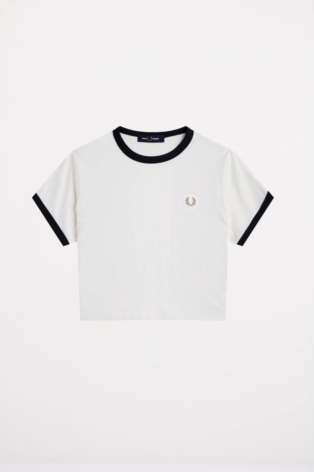 FRED PERRY CROPPED RINGER T-SHI en color WHITE  (2)