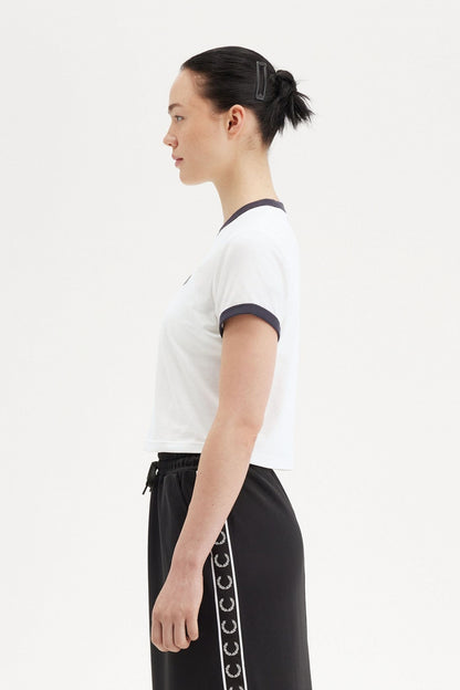 FRED PERRY CROPPED RINGER T-SHI en color WHITE  (3)