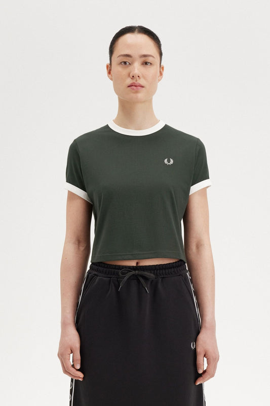 FRED PERRY CROPPED RINGER T-SHI en color XGREEN  (1)