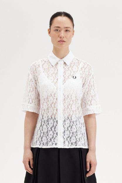FRED PERRY  LACE SHIRT en color WHITE  (1)