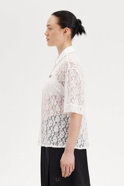 FRED PERRY  LACE SHIRT en color WHITE  (3)