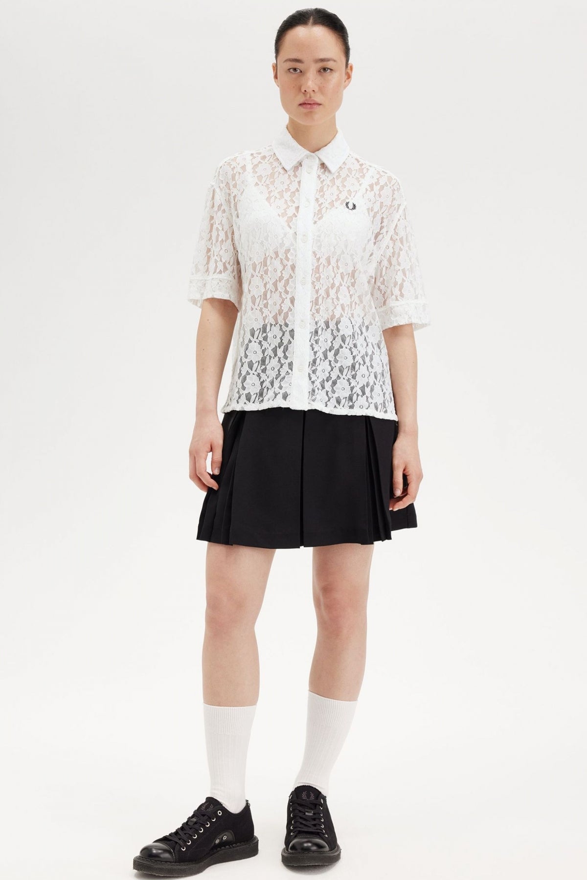 FRED PERRY  LACE SHIRT en color WHITE  (4)