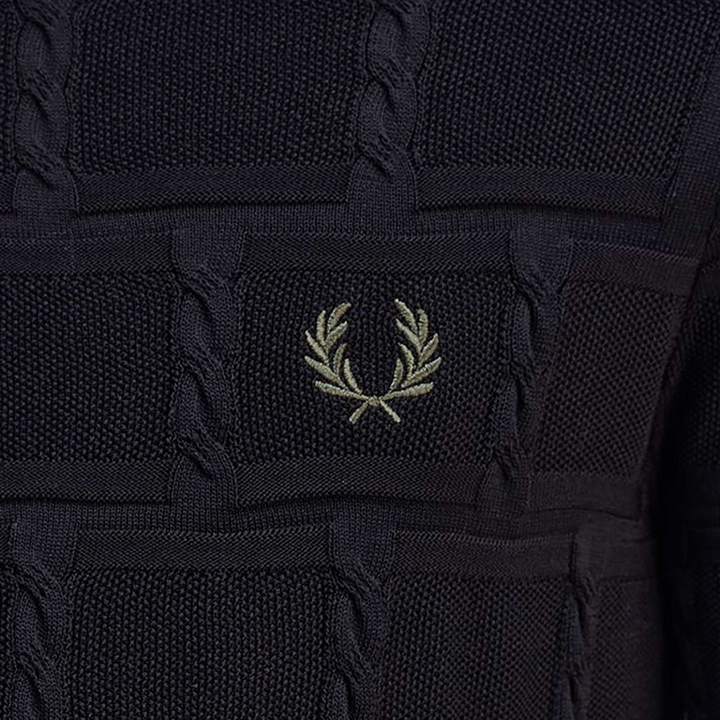 FRED PERRY CABLE DETAIL KNITTED en color BLACK  (6)