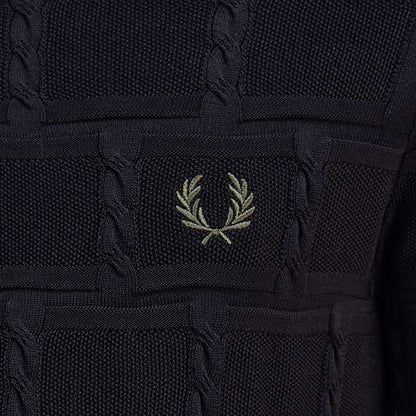 FRED PERRY CABLE DETAIL KNITTED en color BLACK  (6)