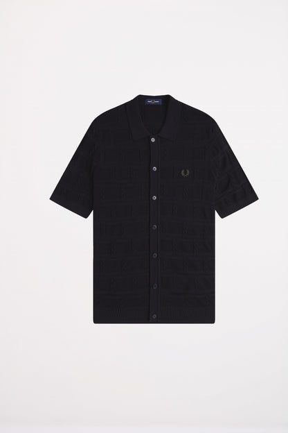 FRED PERRY CABLE DETAIL KNITTED en color BLACK  (1)