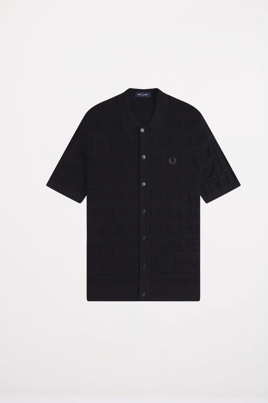 FRED PERRY CABLE DETAIL KNITTED en color BLACK  (1)