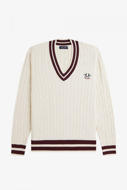 FRED PERRY CABLE KNIT TENNIS JU en color ECRU  (2)