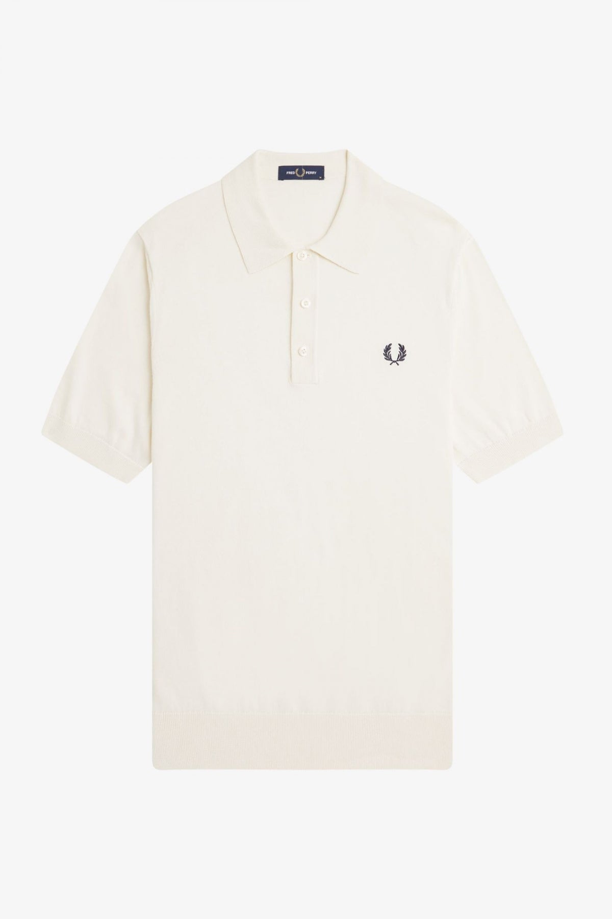 FRED PERRY  COTTON KITTED SHIRT en color ECRU  (2)