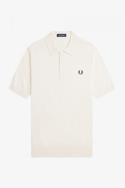 FRED PERRY  COTTON KITTED SHIRT en color ECRU  (2)