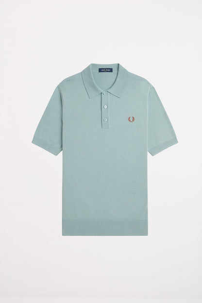 FRED PERRY COTTON KITTED SHIRT en color BLUE  (2)