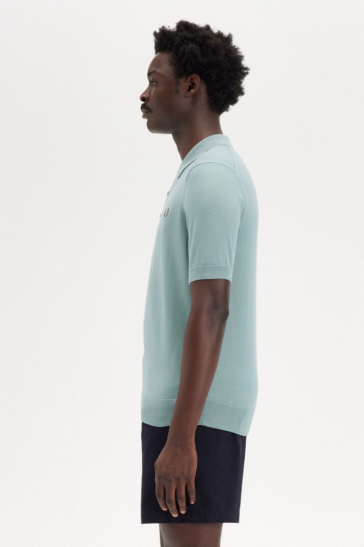 FRED PERRY COTTON KITTED SHIRT en color BLUE  (3)