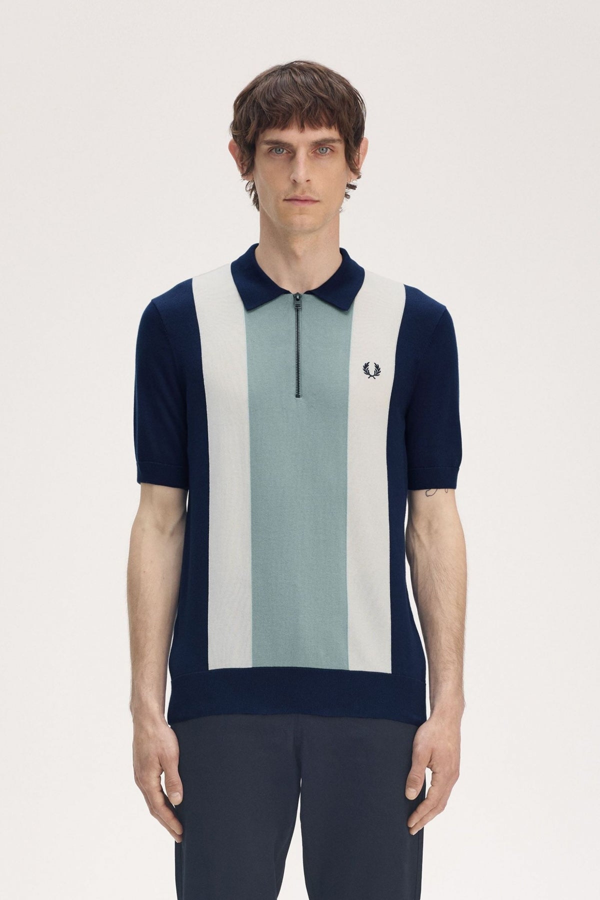 FRED PERRY VERTICAL STRIPE ZIP  en color YBLUE  (1)