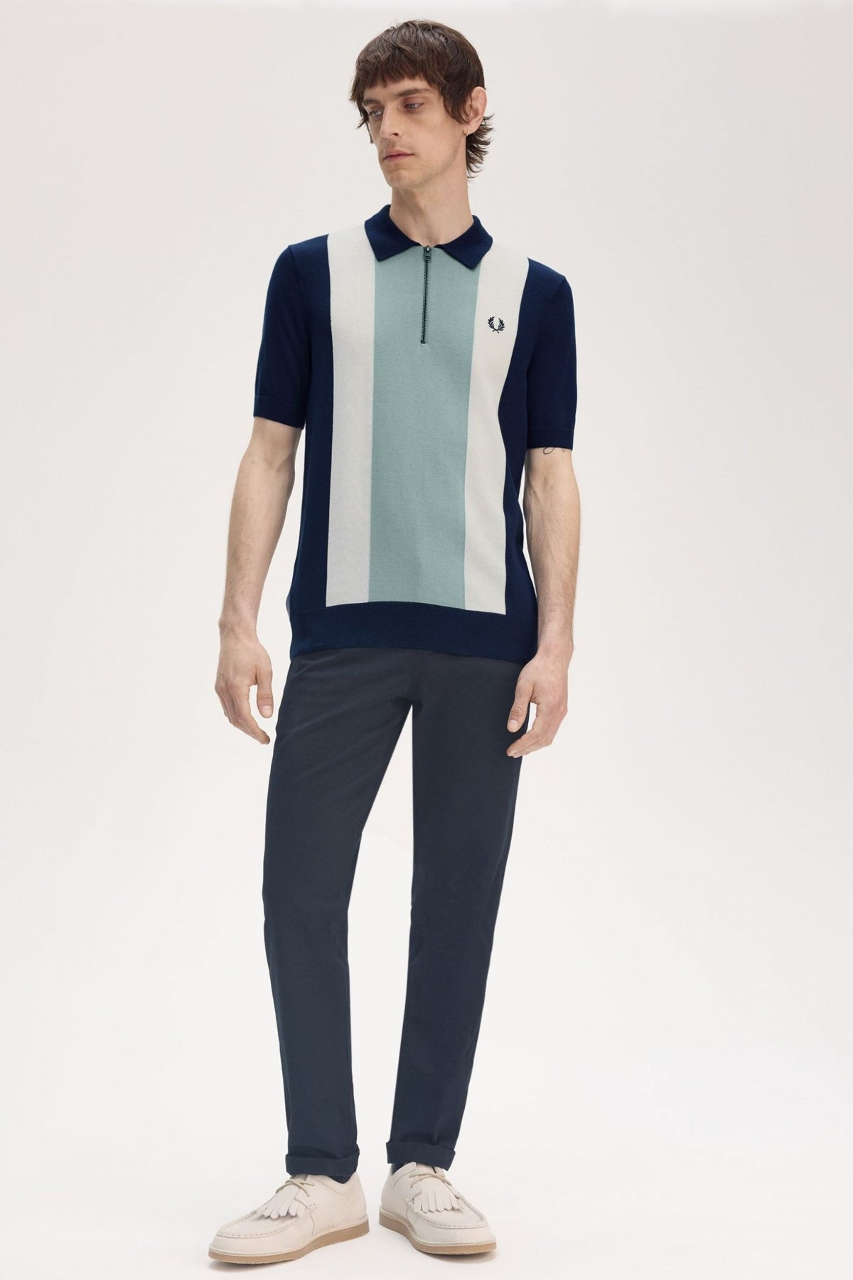FRED PERRY VERTICAL STRIPE ZIP  en color YBLUE  (4)