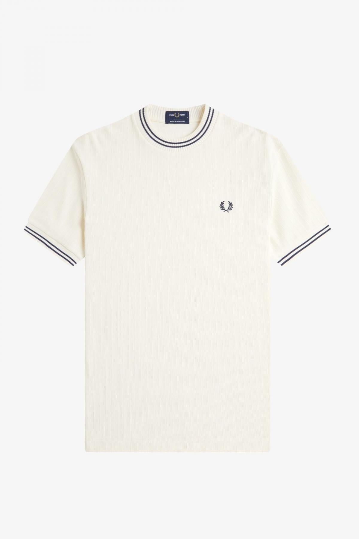 FRED PERRY RIBBED JERSEY T-SHIR en color SECRU  (2)