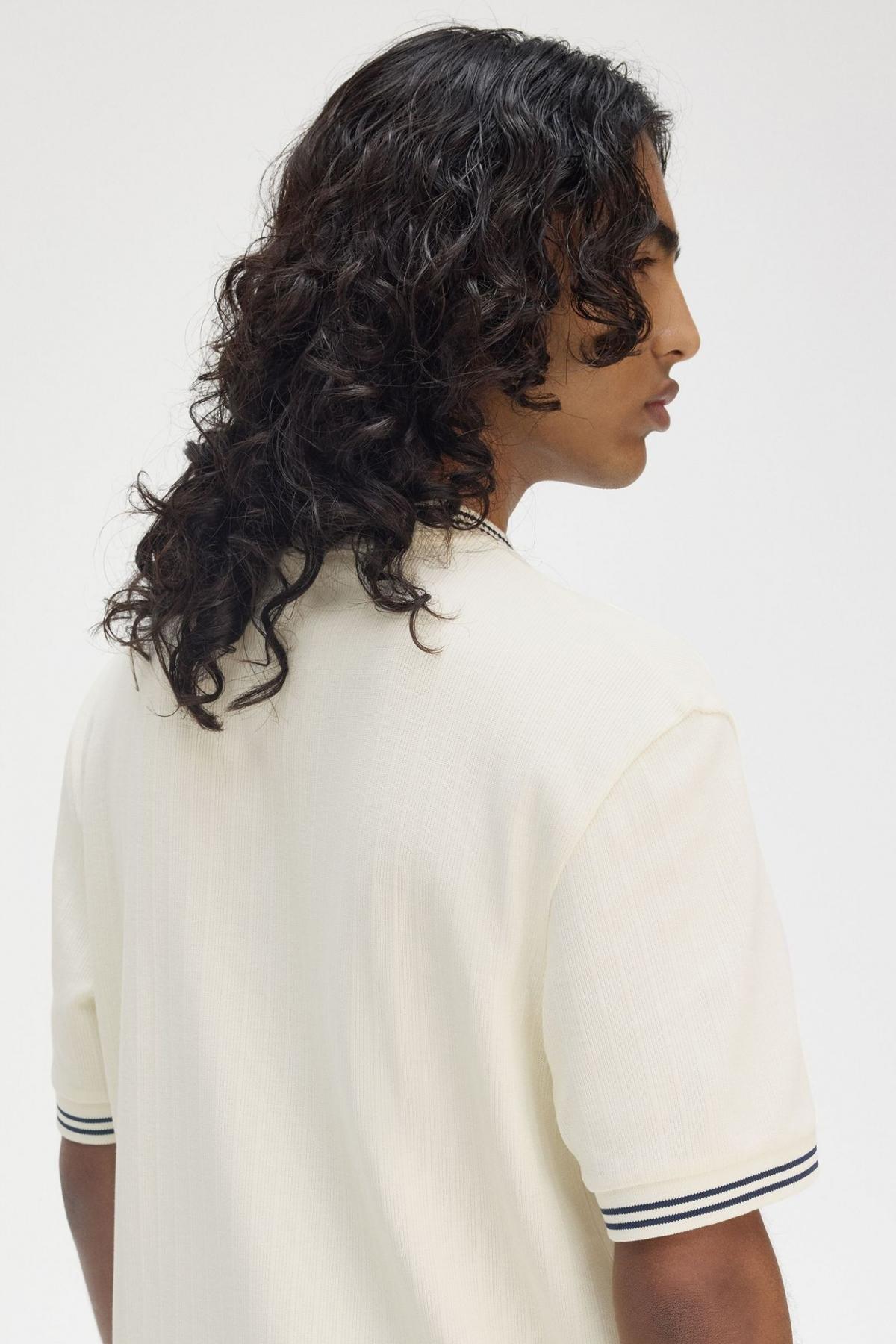 FRED PERRY RIBBED JERSEY T-SHIR en color SECRU  (3)