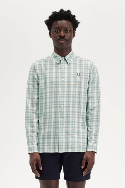 FRED PERRY TWILL TARTAN SHORT S en color ECRU  (1)