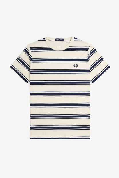 FRED PERRY FINE STRIPE T-SHIRT en color ECRU  (2)