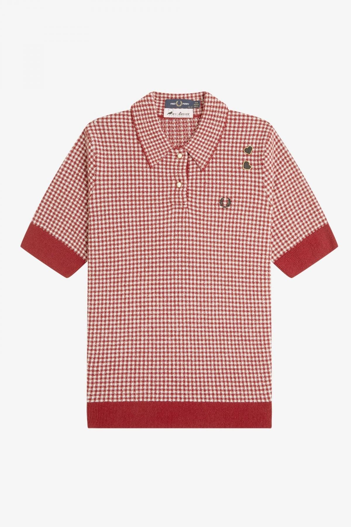 FRED PERRY GINGHAM KNITTED SHIR en color MRED  (2)