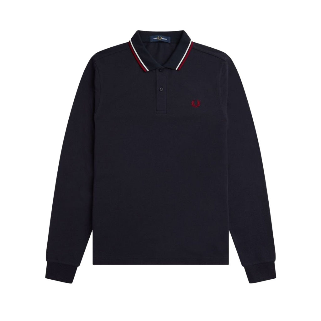FRED PERRY LS TWIN TIPPED SHIRT en color TNVYWHTR  (4)