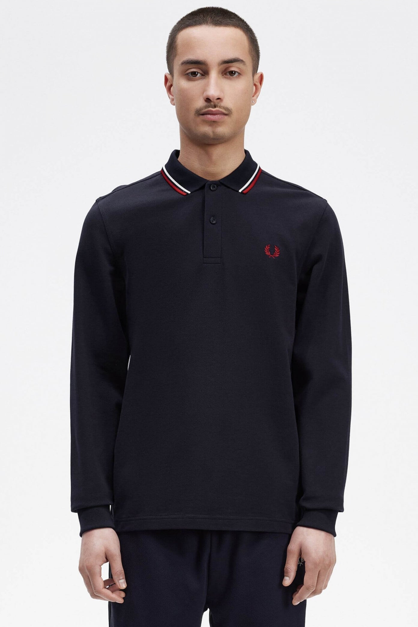 FRED PERRY LS TWIN TIPPED SHIRT en color TNVYWHTR  (1)