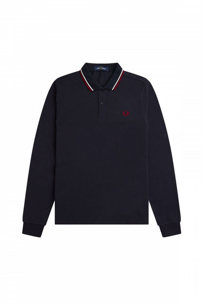 FRED PERRY LS TWIN TIPPED SHIRT en color TNVYWHTR  (2)