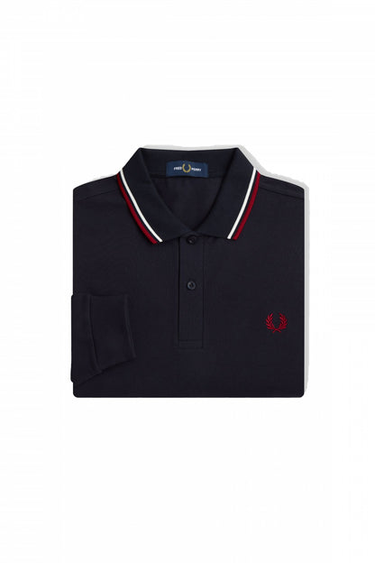 FRED PERRY LS TWIN TIPPED SHIRT en color TNVYWHTR  (3)