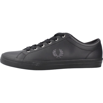 FRED PERRY BASELINE LEATHER en color BLACK  (2)