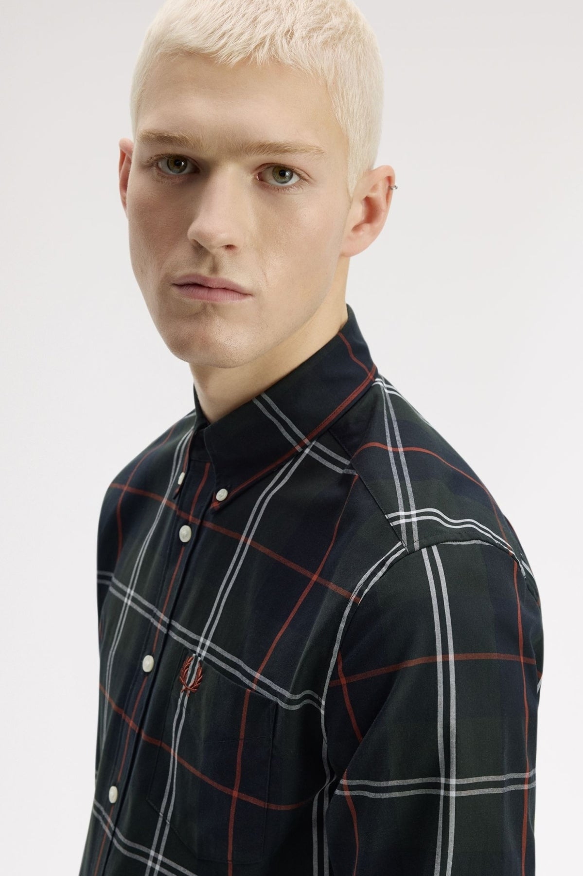 FRED PERRY POPLIN TARTAN SHIRT en color Q  (4)