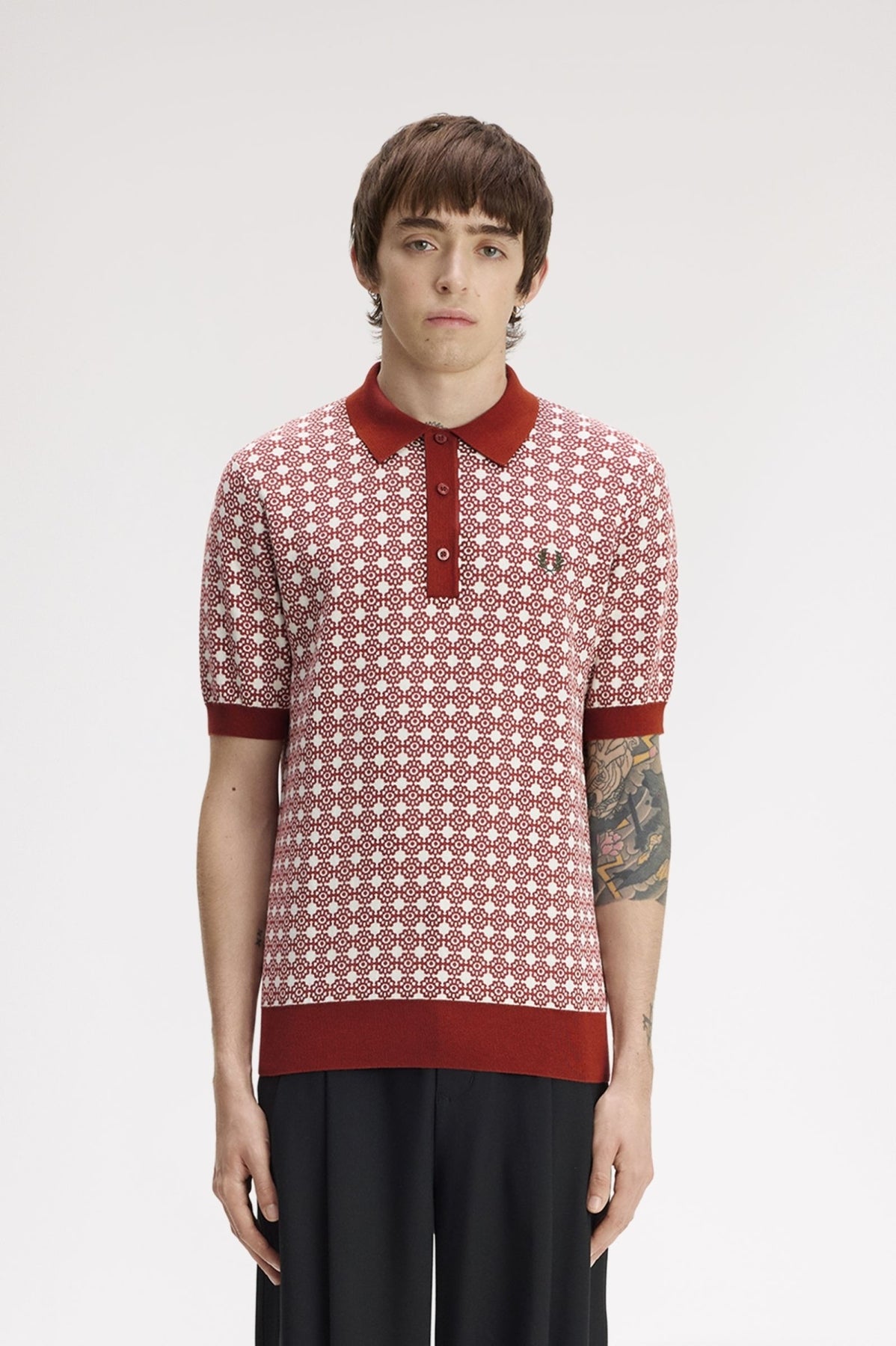 FRED PERRY FLORAL JACQUARD SHIR en color C  (1)