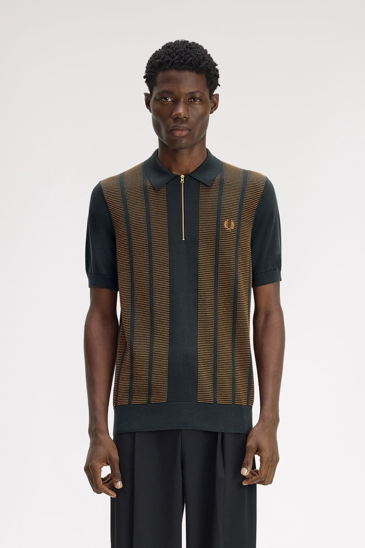 FRED PERRY TEXTURED PANEL KNITT en color Q  (1)