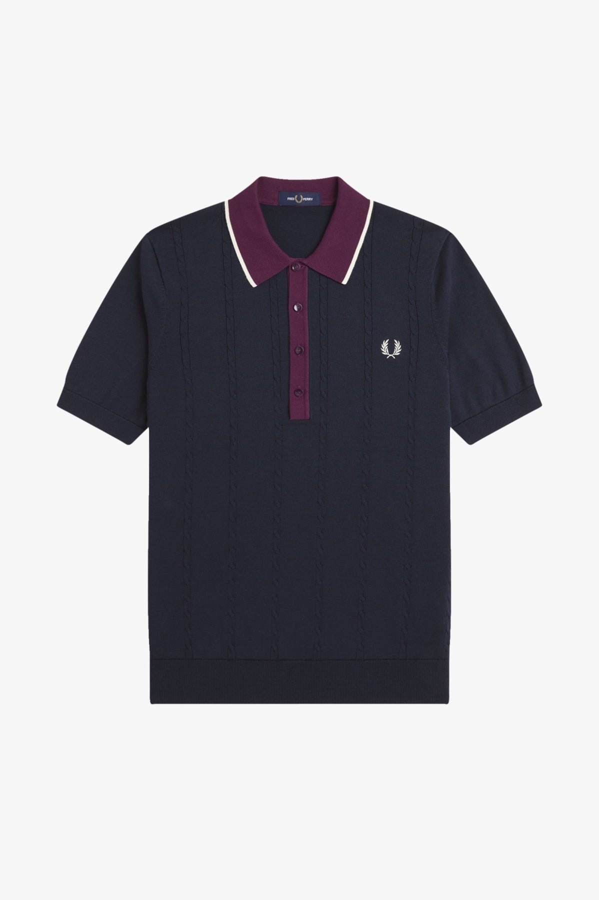 FRED PERRY CABLE KNIT SHIRT en color   (2)