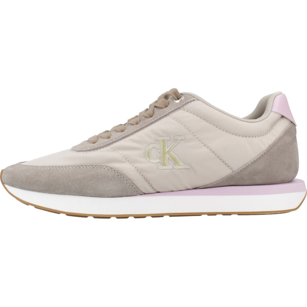 CALVIN KLEIN RETRO RUNNER LACE UP en color TAUPE  (2)