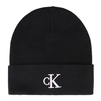 CALVIN KLEIN CK FINE RIB BEANIE en color BLACK  (4)