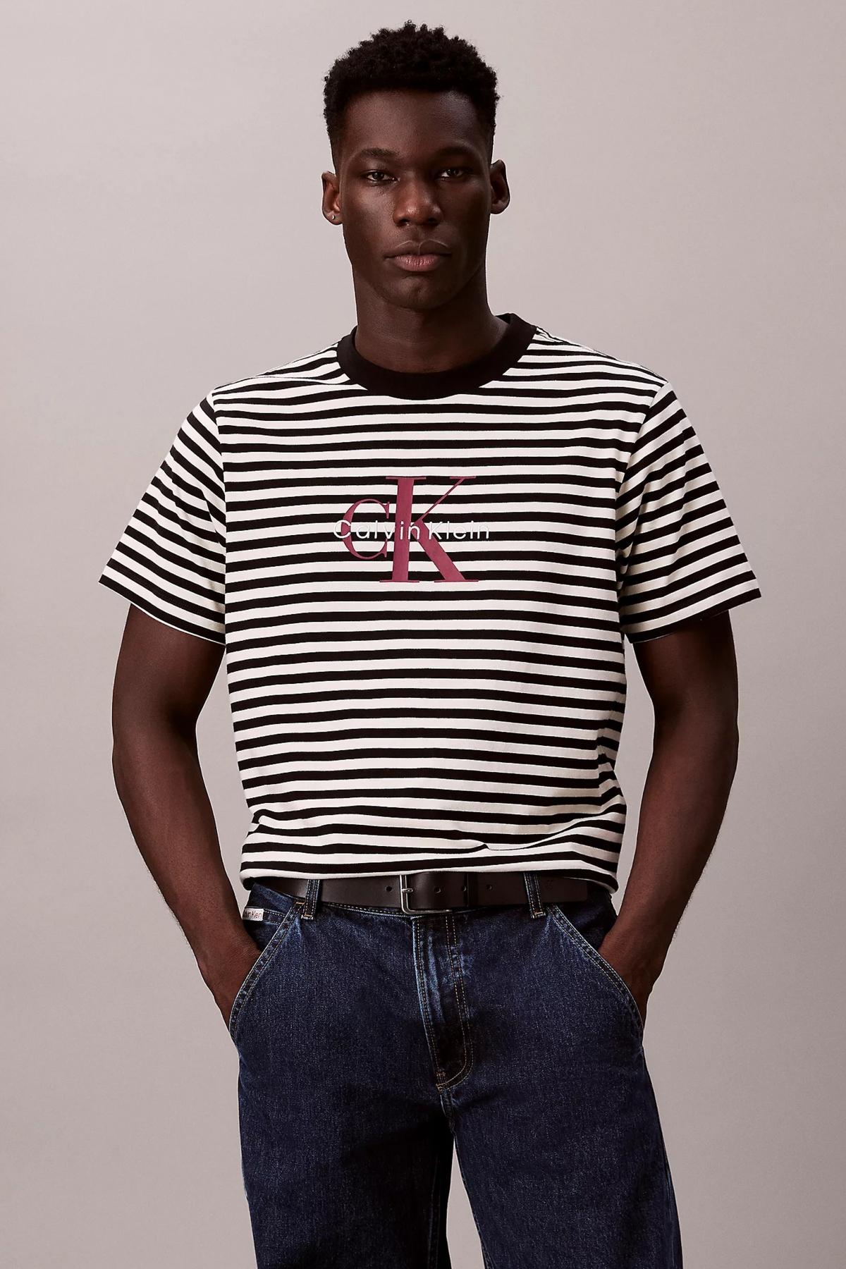 CALVIN KLEIN SS S STRIPE JERSEY en color BLACK  (1)
