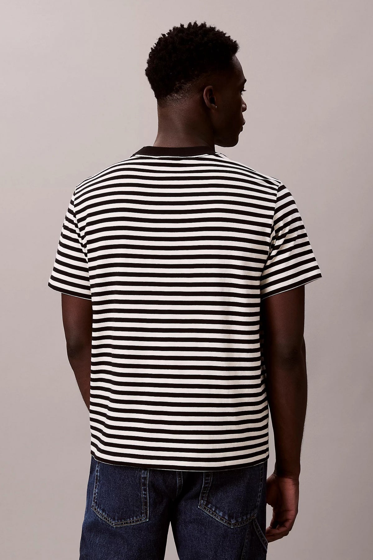 CALVIN KLEIN SS S STRIPE JERSEY en color BLACK  (2)