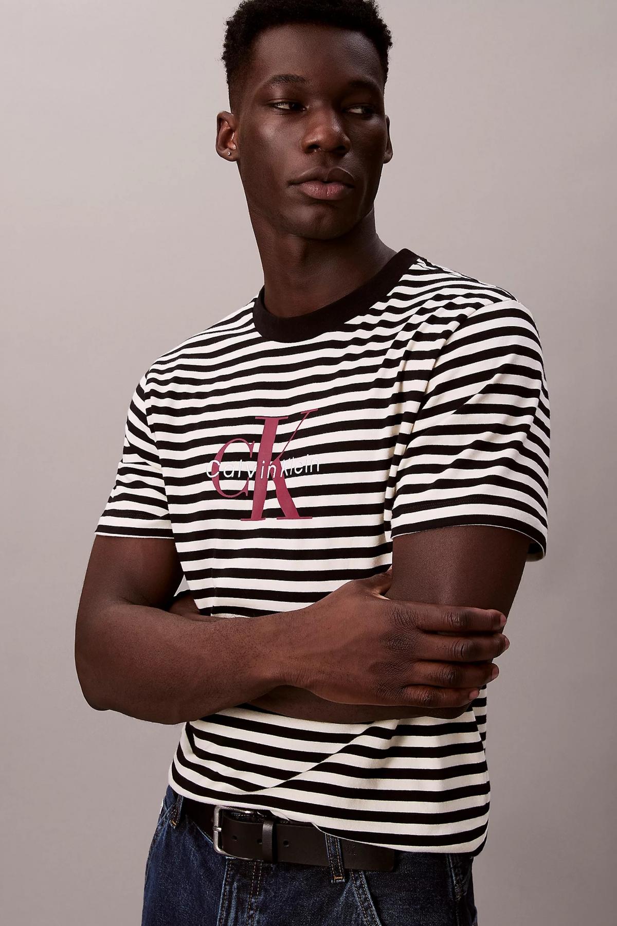 CALVIN KLEIN SS S STRIPE JERSEY en color BLACK  (3)