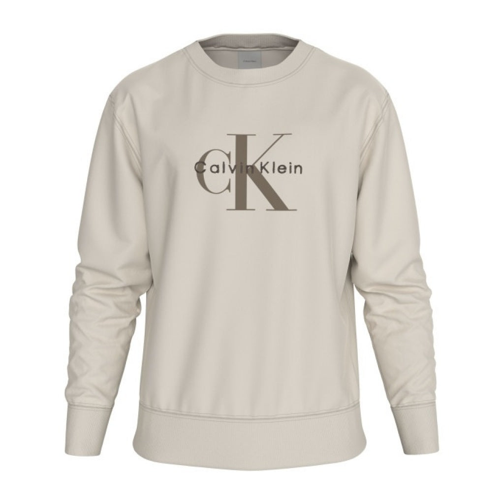 CALVIN KLEIN LS EU TERRY MONOL en color CHALK  (4)