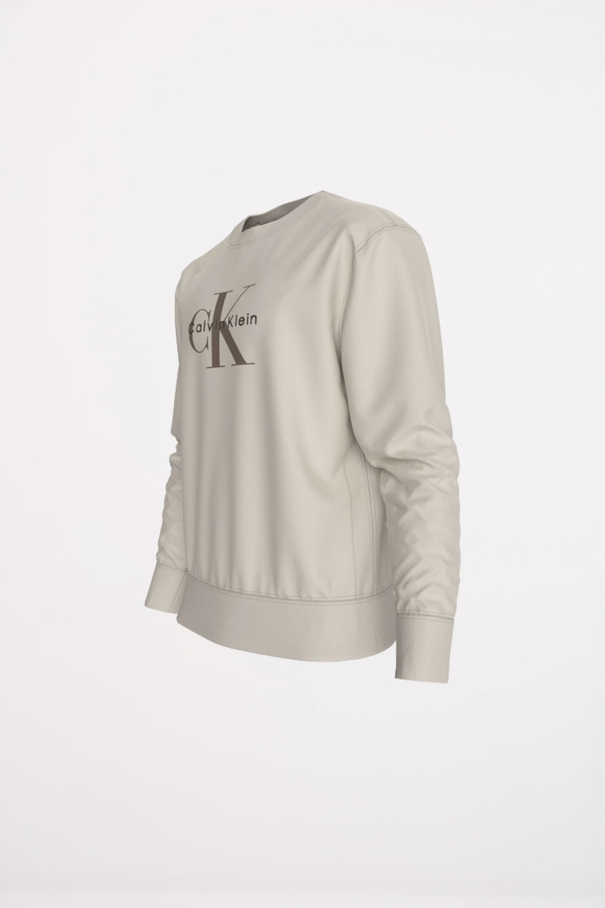 CALVIN KLEIN LS EU TERRY MONOL en color CHALK  (2)