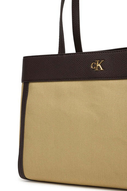 CALVIN KLEIN CANVAS MEDIUM TOTE en color KHAKI  (3)