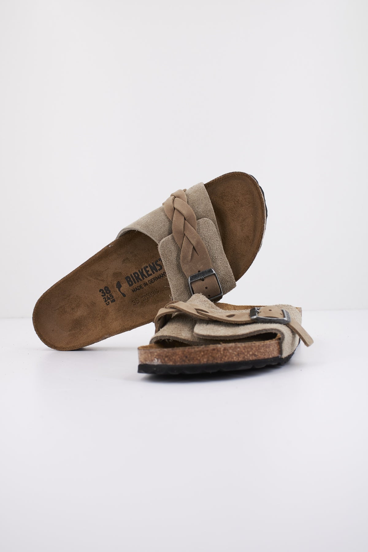 BIRKENSTOCK PULA BRAIDED SUEDE L en color TAUPE  (4)