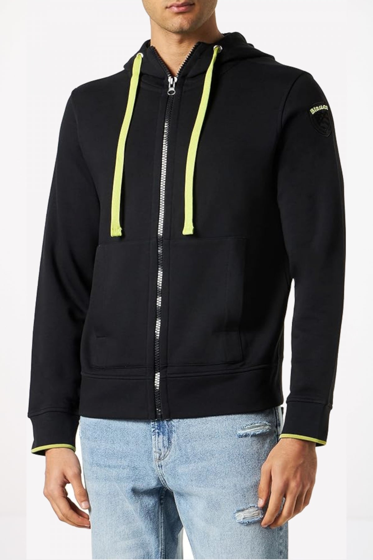 BLAUER FELPA APERTA CAPPUCC en color   (1)