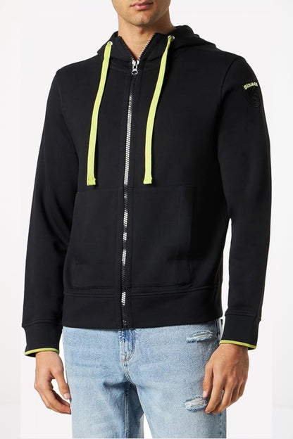 BLAUER FELPA APERTA CAPPUCC en color   (1)