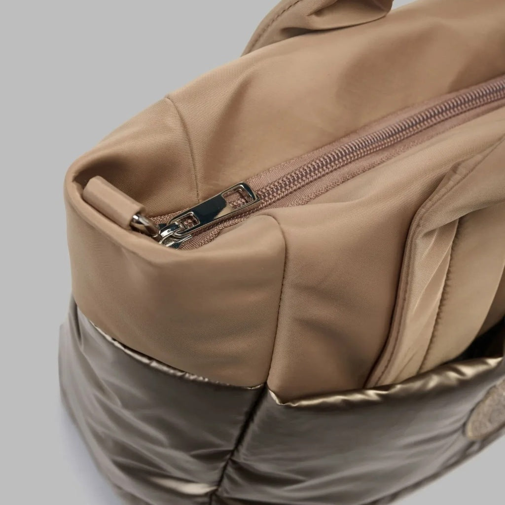 BLAUER POLYESTER NYLON TOTE en color BEI  (6)