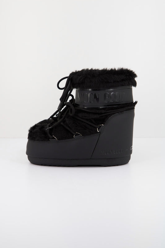 MOON BOOT MB ICON LOW FAUX FUR en color BLACK  (1)