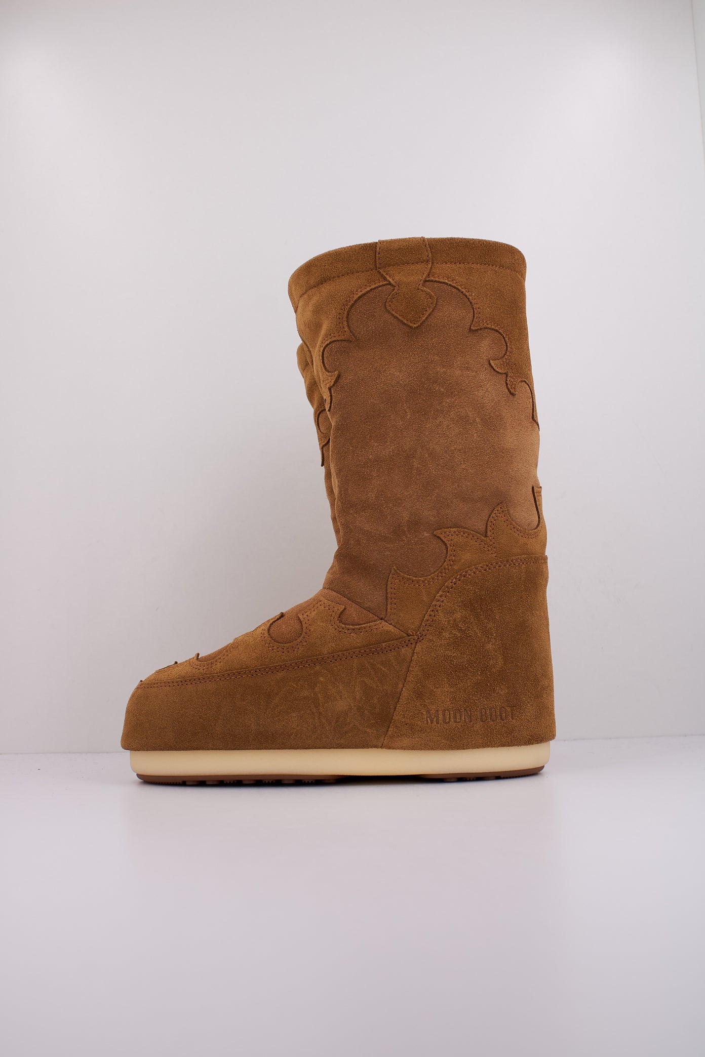 MOON BOOT  MB ICON SUDE EMBROI en color COGNAC  (1)