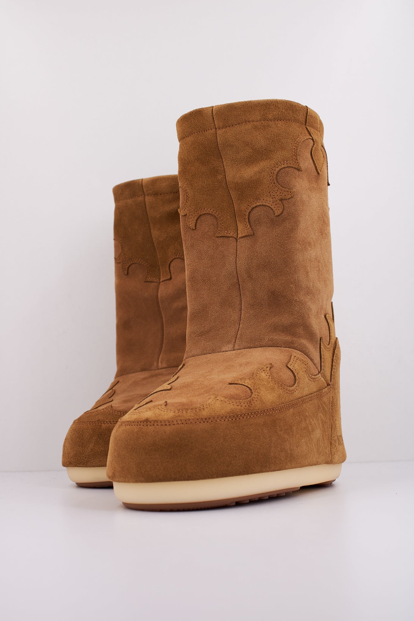 MOON BOOT  MB ICON SUDE EMBROI en color COGNAC  (2)
