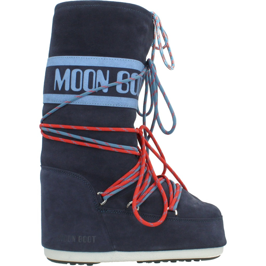 MOON BOOT  MB ICON SUEDE LACES en color NAVY  (4)